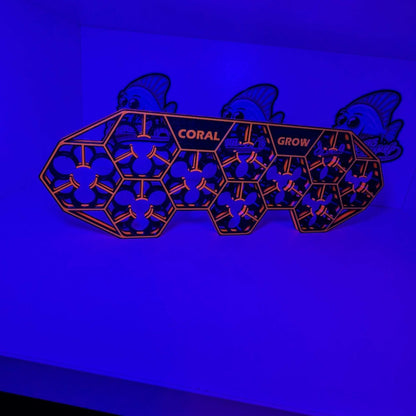 Coral Grow 10-30 Ablegerdeck, modular coral frag holder with aesthetic design, fits 20mm and 33mm plugs, ideal for aquariums.